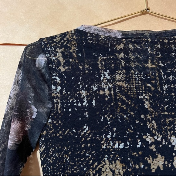 Fuzzi Jean Paul Gaultier Patchwork Mesh Top Long Sleeve Y2K Indie Sleaze Size XS - Picture 10 of 10